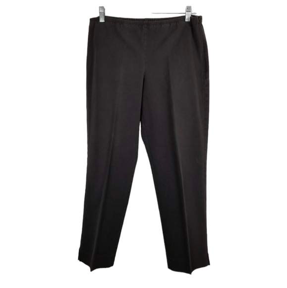 Eileen Fisher Cropped Organic Cotton Spandex Side Zip Pants Brown Size Small - Picture 1 of 10